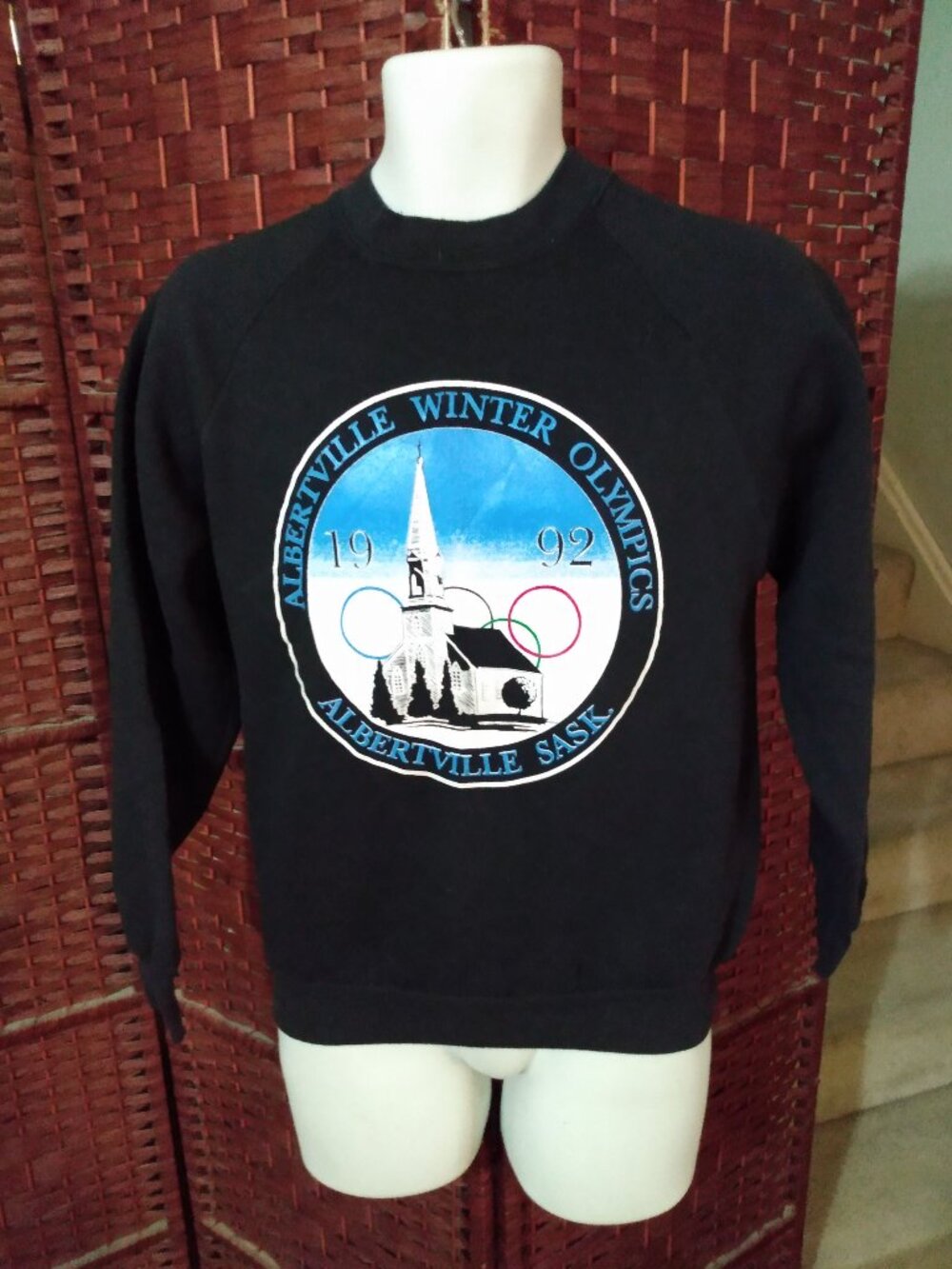 Vintage 90s Albertville Saskatchewan Winter Olympics Sweatshirt Medium Parody